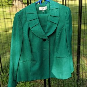 Emerald green skirt suit